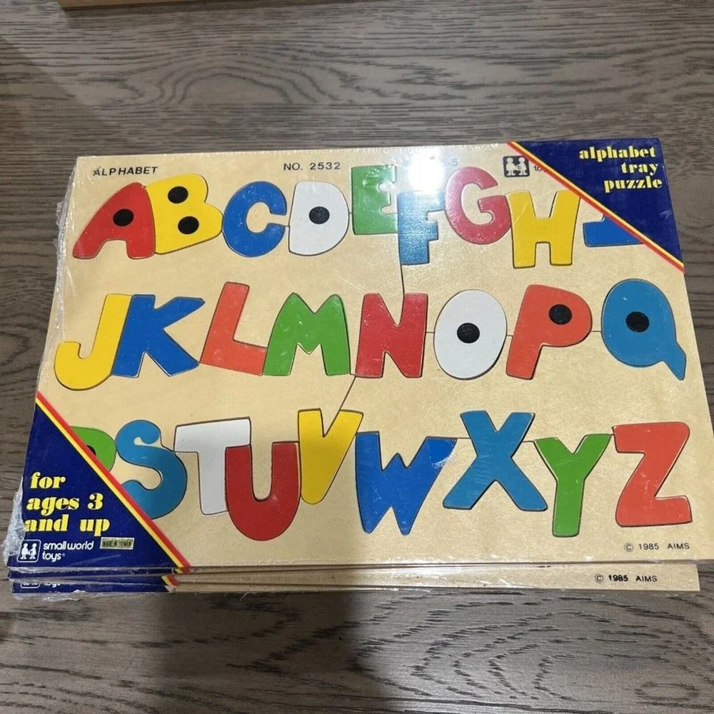 Vintage Alphabet Puzzle 1985 Still In Package‎ Wooden Colorful Classic Nostalgia